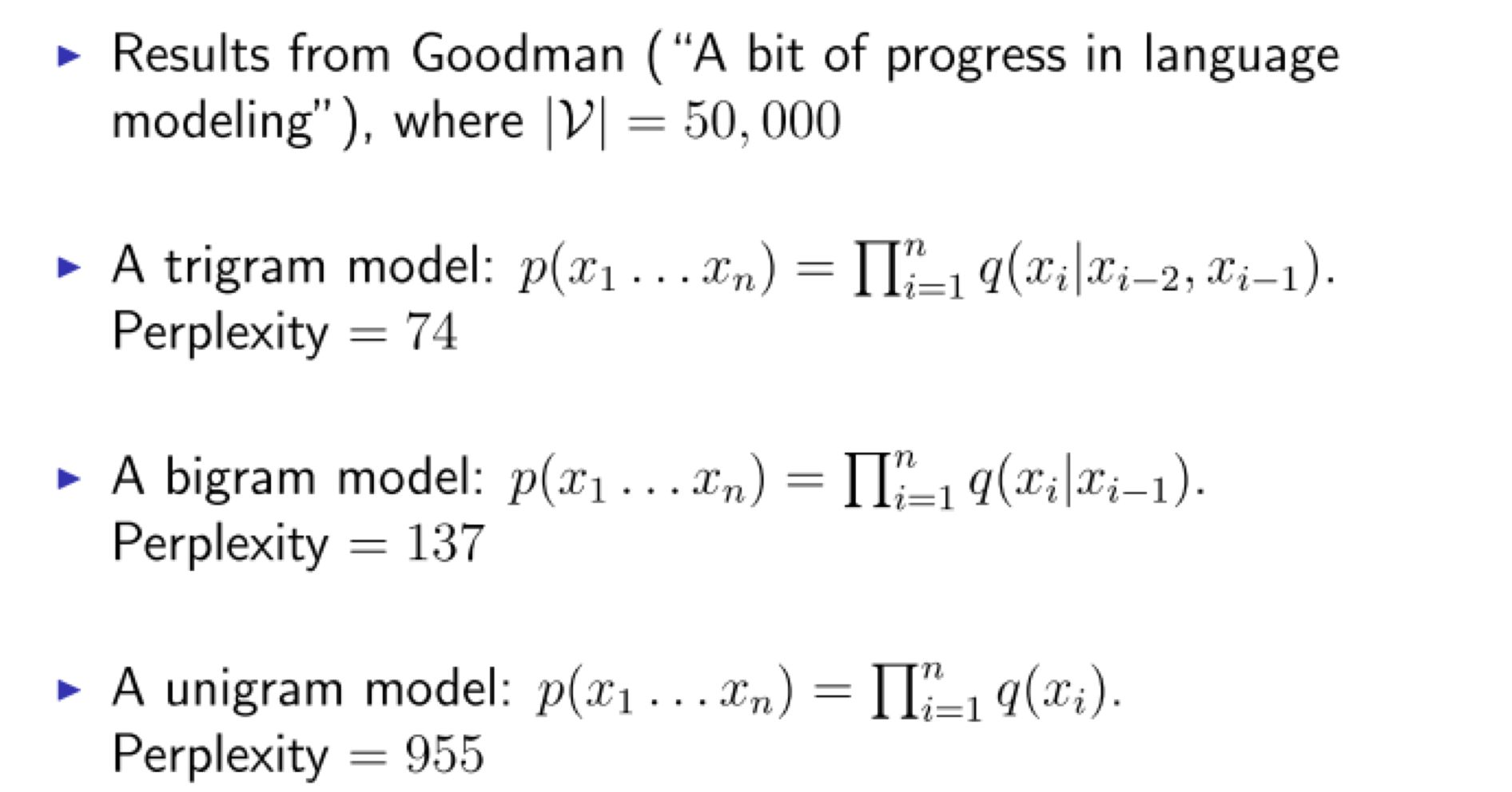 N-gram模型困惑度